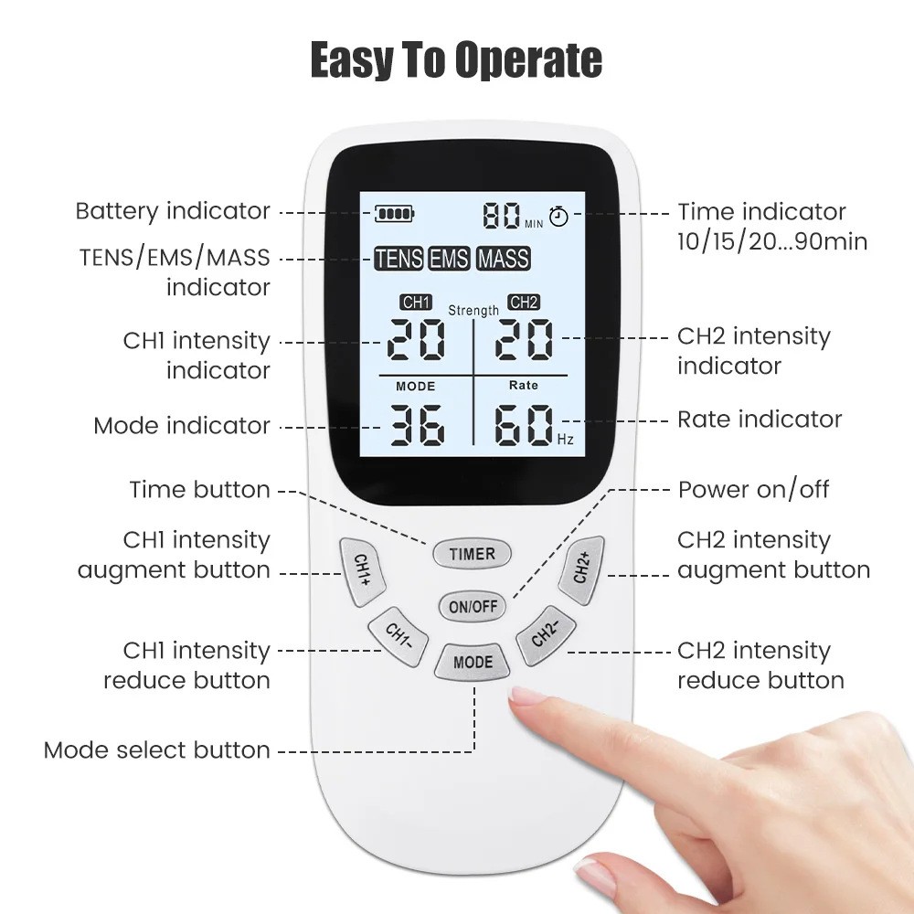 36-Mode TENS/EMS Massage Device