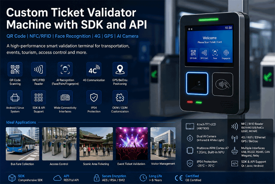 Custom Ticket Validator Machine with SDK and API