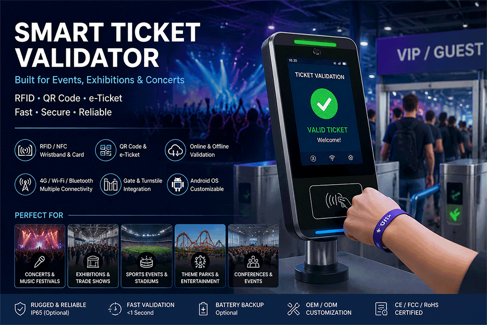 Custom Ticket Validator Machine for Events, Exhibitions & Concert Access Control