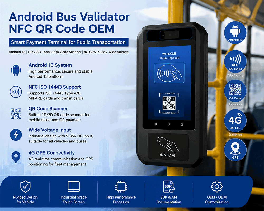 Android Bus Validator NFC QR Code OEM